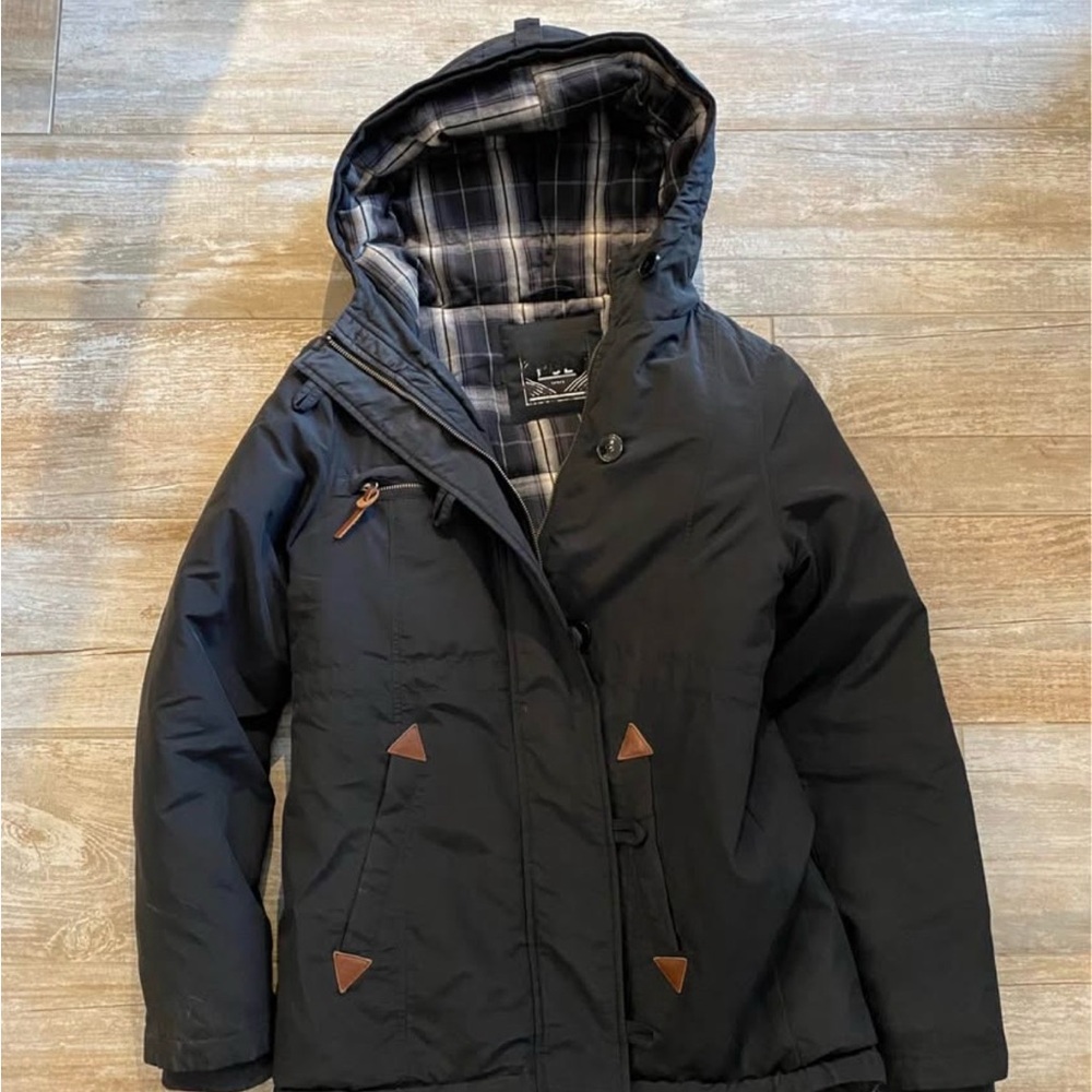 PDG Black Hooded Jacket with Plaid Lining